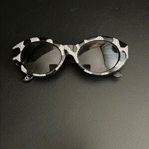 Chic Black and White Rhinestone Sunglasses